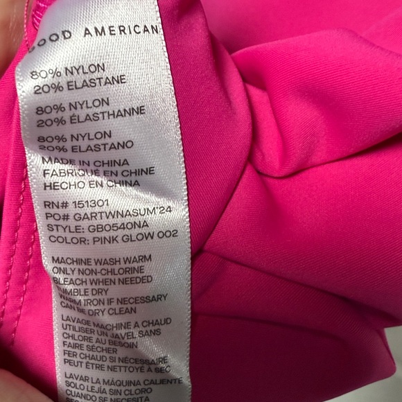 Good American Hot Pink sleeveless Bodysuit with V-neck - Picture 5 of 7
